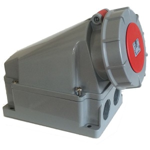 Priza trifazica aplicata 4 poli 63A 3P+E 6h CEE 380V IP67 - Img 3