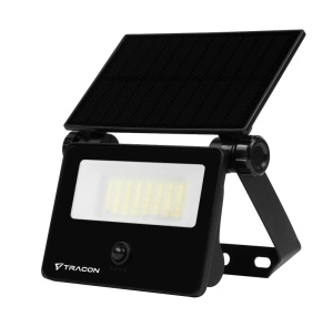 Proiector cu panou fotovoltaic și detector de mișcare, negru