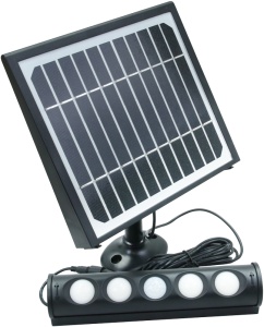 Proiector LED cu panou fotovoltaic și detector de mișcare