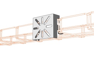 Suport 80x95mm electro galvanizat prindere pe canal cablu din sarma pentru doza de distributie (sau priza, intrerupator etc.) sustinere maxim 5 kg - Img 3
