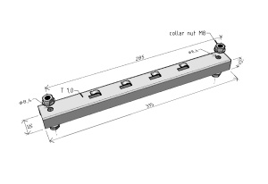 Suport metalic 315mm consolă PZM250 pentru prindere cu tijă filetată canal cablu din sârmă 250mm - Img 2