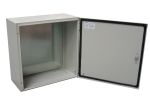 Tablou 300x300x150mm electric metalic industrial cu contrapanou galvanizat IP66 1000V 630A vopsit electrostatic - Img 1