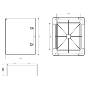 Tablou electric 400x300x220mm cu contrapanou rezistent UV IP65 IK10 fara halogen - Img 2