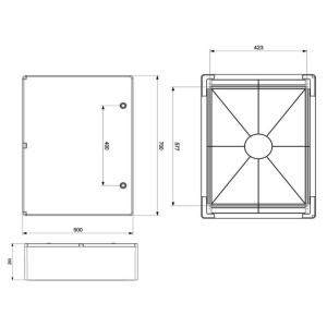 Tablou electric 700x500x250mm cu contrapanou rezistent UV IP65 IK10 fara halogen - Img 2