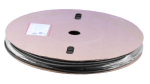 Tub termocontractabil,subţire,3:1, cu adeziv,negru,pe tambur