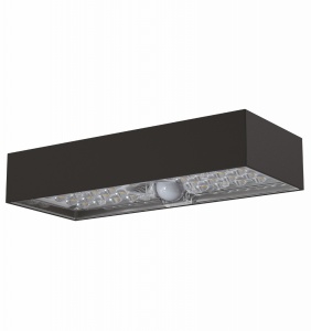 Aplică de exterior 6W 900lm 4000K IP65 felinar solar de perete culoare neagră ABS + PC detectie 140°x70° pana la 6 metri, baterie 18650, 3.7V, 3000mAh, 11.1Wh