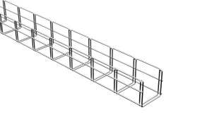 Canal cablu metalic 100x100mm din sarma mesh galvanizat lungime 2m jgheab pentru trasee electrice - Img 1