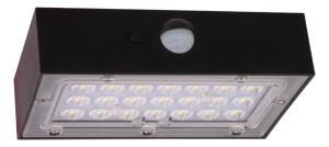 CIL de perete LED, panou fotovoltaic, detect. mișcare, negru