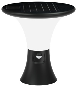 CIL LED cu picior, detect de mișcare, negru,cu panou fotov.
