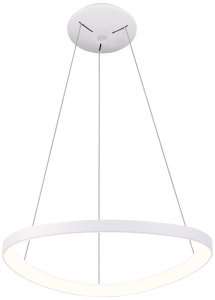 CIL LED suspendat, formă triunghi, alb, cu telecomandă
