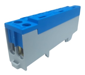 Clema terminala albastra nul 80A 690V 2x1,5 - 10/16 mm² si 8 x 1,5 - 6 mm² derivatie distributie montare pe sina - Img 2