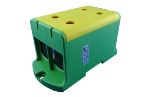 Clema terminala conexiune 1 pol verde galben Cu-Al 4x240mm² montare pe sina DIN 35mm 380A (Al) 425A ( Cu)