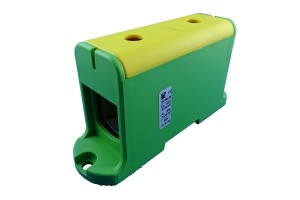 Clema terminala conexiune verde galben Cu-Al 240mm² montare pe sina DIN 35mm 380A (Al) 425A ( Cu)