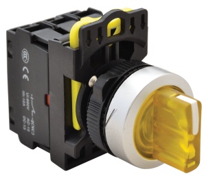 Comutator cu braţ luminos,LED,galben, 3 poziţii