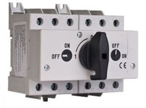 Comutator sursa 3x100A 3 poli 100A 1-0-2 rotativ modular montare pe sina - Img 2