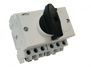 Comutator sursa 3x63A 3 poli 63A 1-0-2 rotativ modular montare pe sina - Img 1