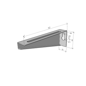Consolă universală 145x50mm NZMU100 electro-galvanizată suport pentru prindere canal cablu din sârmă mesh, susținere maxim 40 kg - Img 2