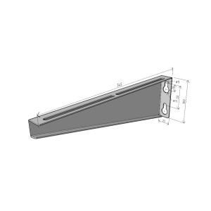 Consolă universală 345x100mm NZMU300 electro-galvanizată suport pentru prindere canal cablu, susținere maxim 75 kg - Img 2