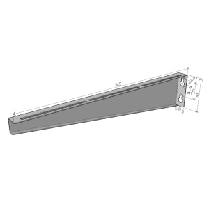 Consolă universală 545x100mm NZMU500 electro-galvanizată suport pentru prindere canal cablu, susținere maxim 120 kg - Img 2