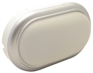Corp ilum.LED din mat .plastic cu ramă argintie, oval - Img 2