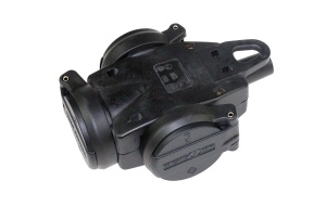 Cupla multipla priza tripla 16A 230V cauciuc solid negru pentru cablu maxim 3x2.5mm² IP44