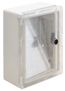 Cutie de distribuţie din mat. plastic cu uşă transparentă