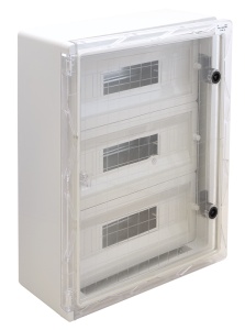 Cutie de distribuţie modulară din mat. plastic, ușă transp.