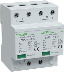 Descărcător de supratensiune T1+T2+T3, integrat, AC