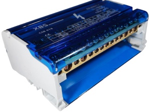 Distribuitor conexiuni 4 poli 125A 500V 132x51x88mm prindere pe sina DIN
