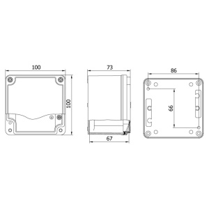 Doza 100x100x73mm distributie cutie jonctiune din aluminiu IP67 IK09 - Img 2