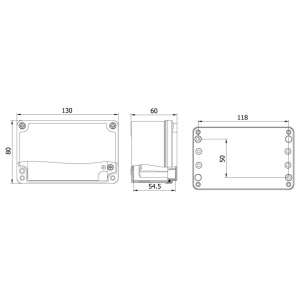 Doza 130x80x60mm distributie cutie jonctiune din aluminiu IP67 IK09 - Img 2