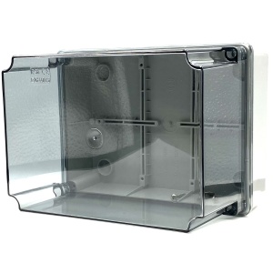 Doza aplicata transparenta 240x190x160mm IP56 inalta pentru distributie jonctiune ABS rezistenta UV fara presetupe margini netede - Img 2