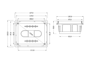 Doza de distributie derivatie 120x100x50mm din plastic incastrata IP40 - Img 3