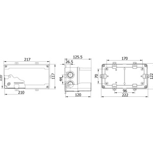 Doza electrica din plastic ABS 210x110x120mm IP67 IK06 inalta - Img 2
