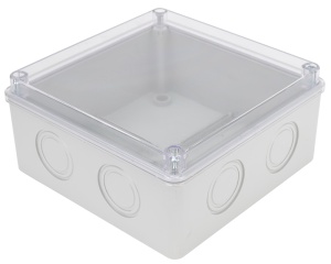 Doză electronică din mat.plastic, gri deschis, capac transp.