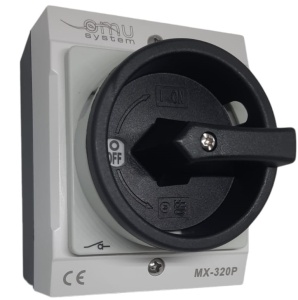 Intrerupator 3 poli 20A 4kw IP65 cu carcasă pornit/oprit 400V blocabil
