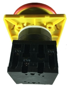 Intrerupator principal 20A 3 poli 4kW de urgenta incastrat cu placa galbena frontala 66x66mm IP65 - Img 3