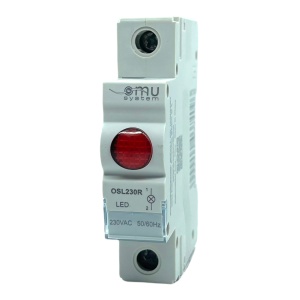 Lampa led 230V de semnalizare rosie cu montaj pe sina in tablouri electrice IP20 - Img 1