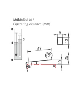Limitator de cursa cu buton de limită 1NO+1NC comutator de poziție cu lamela cu rola IP40 - Img 2