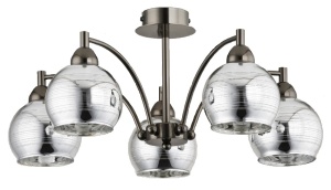 Lustra AF Galaxy cu suport metalic si abajur din sticla 5 brate dulie E27 x max 60W