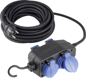 Prelungitor cu 4 prize cablu 5m H07RN-F 3G1,5 230V 16A max. 3500W IP44