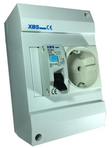 Priza aplicata schuko cu protectie copii si siguranta diferentiala P+N C 16A 30mA 130x87mm IP20 - Img 1