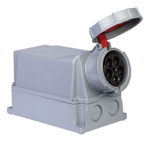 Priza trifazica aplicata 5 poli 125A 3P+N+E 6h CEE 380V IP67