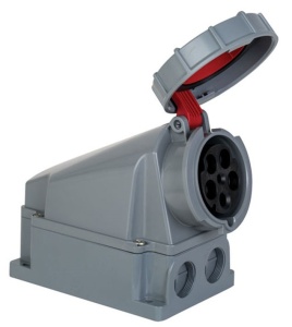 Priza trifazica aplicata 5 poli 63A 3P+N+E 6h CEE 380V IP67