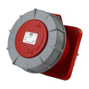 Priza trifazica incastrabila oblica 5 poli 63A 3P+N+E 6h CEE 380V IP67 107x100mm - Img 3