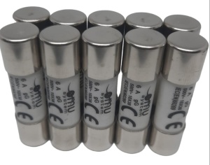 Set 10 sigurante 10x38 6A fuzibile cilindrice ceramica 500V AC gG - Img 1