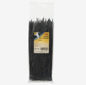 Set 100 buc colier cablu 290x4.8mm din plastic negru Cobra 9281