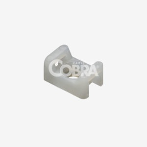 Set 100 buc suport cleme albe tip sa 15x9.5 din plastic pentru prindere colier plastic 9700 Cobra - Img 2