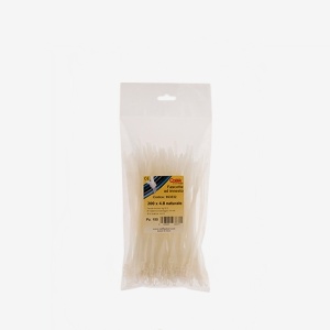 Set 100 bucati colier plastic 200x4.8mm montare prin impingere in panouri, alb rezistenta 22.5 kg Cobra 963032 - Img 1