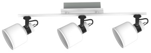 Spot pe bara alb PAKO 3 becuri E14 x max 40W suport si abajur din metal - Img 2